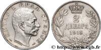 SERBIA 2 Dinara Pierre Ier de Serbie SERBIA Paris 1915 (27mm, 10,03g, 6h) -