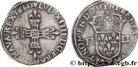 FRANCE Quart d'écu, titulature côté croix LOUIS XIV THE SUN KING Marseille 1644 (29mm, 9,72g, 1h) -