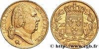 FRANCE 20 francs or Louis XVIII, tête nue LOUIS XVIII Perpignan 1824 (21mm, 6,38g, 6h) -