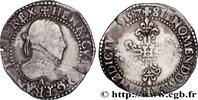 FRANCE Demi-franc au col gaufré HENRY III Paris 1587 (29mm, 7g, 9h) -