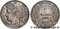 FRANCE 5 francs Cérès, IIe République II REPUBLIC Paris 1851 (37mm, 24,97g, 6h) -
