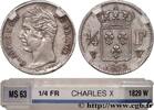 FRANCE 1/4 franc Charles X CHARLES X Lille 1829 (15mm, 1,32g, 6h) -