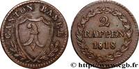 SWITZERLAND - CANTON OF BASEL 2 Rappen SWITZERLAND - CANTON OF BASEL 1818 (17,6mm, 1,17g, 6h) -