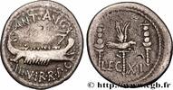 THE REPUBLIC (280 BC to 27 BC) Denier MARCUS ANTONIUS Patras, avec Marc Antoine 32-31 AC. (19mm, 3,28g, 1h) -