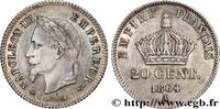 FRANCE 20 centimes Napoléon III, tête laurée, petit modul SECOND EMPIRE Paris 1864 (15mm, 1,00g, 6h) -