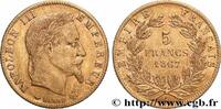 FRANCE 5 francs or Napoléon III, tête laurée SECOND EMPIRE Paris 1867 (16,5mm, 1,60g, 6h) -