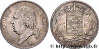 FRANCE 5 francs Louis XVIII, tête nue LOUIS XVIII Lille 1821 (37,28mm, 24,87g, 6h) -