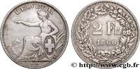 SWITZERLAND 2 Francs Helvetia SWITZERLAND Berne 1860 (27mm, 9,83g, 6h) -
