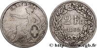 SWITZERLAND 2 Francs Helvetia SWITZERLAND Berne 1862 (27mm, 9,66g, 6h) -