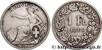SWITZERLAND 1 Franc Helvetia SWITZERLAND Berne 1860 (23mm, 4,93g, 6h) -