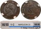 FRANCE Un centime Napoléon III, tête nue SECOND EMPIRE Strasbourg 1855 (15mm, 1g, 6h) -