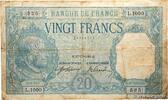 FRANCE 20 Francs BAYARD FRANCE 20 Francs BAYARD 1916 VG -