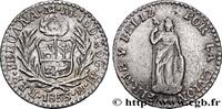 PERU 1/2 Real PERU Lima 1855 (15,5mm, 1,62g, 6h) -