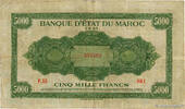 MOROCCO 5000 Francs MOROCCO 5000 Francs 1943 F -