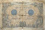 FRANCE 20 Francs BLEU FRANCE 20 Francs BLEU 1906 G -