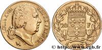 FRANCE 20 francs or Louis XVIII, tête nue LOUIS XVIII Paris 1822 (21mm, 6,38g, 6h) -