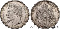 FRANCE 5 francs Napoléon III, tête laurée SECOND EMPIRE Strasbourg 1869 (37mm, 24,95g, 6h) -