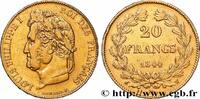 FRANCE 20 francs Louis-Philippe, Domard LOUIS-PHILIPPE I Lille 1844 (21mm, 6,40g, 6h) -