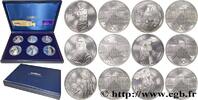 FRANCE Coffret des six 100 francs Belle Épreuve - Trésors COMMEMORATIVE COINS MONNAIE DE PARIS Pessac 1994 (37mm, 22,2g, 6h) -