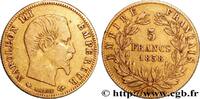 FRANCE 5 francs or Napoléon III, tête nue, grand module SECOND EMPIRE Strasbourg 1858 (16,64mm, 1,57g, 6h) -