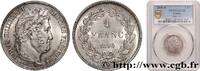 FRANCE 1 franc Louis-Philippe, couronne de chêne LOUIS-PHILIPPE I Bordeaux 1844 (23mm, 5g, 6h) -