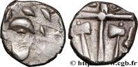 FRANCE Drachme “à la tête cubiste”, S. 34, aux haches aff GALLIA - SOUTH WESTERN GAUL - VOLCÆ TECTOSAGES (Area of Toulouse) Ier siècle av. J.-C. (14mm, 2,93g, 11h) -