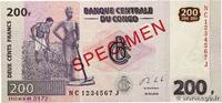 CONGO, DEMOCRATIC REPUBLIC 200 Francs Spécimen CONGO, DEMOCRATIC REPUBLIC 200 Francs Spécimen 2013 UNC- -