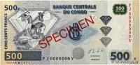 CONGO, DEMOCRATIC REPUBLIC 500 Francs Spécimen CONGO, DEMOCRATIC REPUBLIC 500 Francs Spécimen 2013 UNC- -