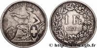 SWITZERLAND 1 Franc Helvetia assise SWITZERLAND Berne 1861 (23mm, 4,90g, 6h) -