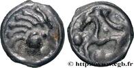 FRANCE Potin à la tête “d’indien” et au cheval stylisé SENONES (Area of Sens) c. avant 52 AC. (18mm, 3,75g, 3h) -