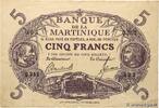 MARTINIQUE 5 Francs Cabasson violet 1934 VF+