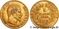 FRANCE 5 francs or Napoléon III, tête nue, grand module SECOND EMPIRE Strasbourg 1858 (16,64mm, 1,60g, 6h) -