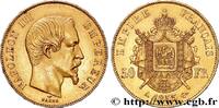 FRANCE 50 francs or Napoléon III, tête nue SECOND EMPIRE Paris 1855 (28mm, 16,09g, 6h) -