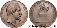 FRANCE Médaille, Inauguration de la statue équestre de Na MONUMENTS 50 - Cherbourg 1858 (59mm, 109,55g, 12h) -