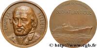 FRANCE Médaille, Charles Tellier, Le Paquebot MER ET MARINE : PAQUEBOTS, NAVIRES, BATEAUX 1952 (49,5mm, 64,69g, 12h) -