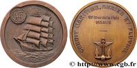 FRANCE Médaille, Crédit maritime, aérien et fluvial MER ET MARINE : PAQUEBOTS, NAVIRES, BATEAUX n.d. (59,5mm, 98,84g, 12h) -