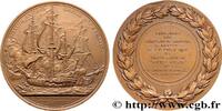FRANCE Médaille, Lancement aux chantiers de Bretagne du c MER ET MARINE : PAQUEBOTS, NAVIRES, BATEAUX 1953 (55,5mm, 77,83g, 12h) -