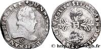 FRANCE Franc au col plat HENRY III Saint-Lô 1584 (32,5mm, 12,12g, 12h) -