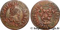 FRANCE Double tournois, type 9 de Villeneuve LOUIS XIII Saint-André de Villeneuve-lès-Avignon 1637 (20mm, 2,93g, 6h) -