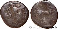 FRANCE Denier à la tête casquée à droite et aux carnyx GALLIA - AULERCI CENOMANI (Area of Le Mans) Le Mans (72) c. 80-50 AC. (12mm, 0,67g, 9h) -