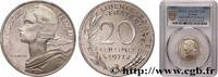 FRANCE Piéfort argent de 20 centimes Marianne PIEFORTS Pessac 1977 (23,5mm, 10g, 6h) -