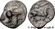 FRANCE Denier à la tête casquée à droite et aux carnyx GALLIA - AULERCI CENOMANI (Area of Le Mans) Le Mans (72) c. 80-50 AC. (10mm, 0,39g, 10h) -