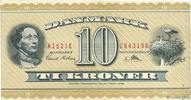 DENMARK 10 Kroner DENMARK 10 Kroner 1952 VF+ -