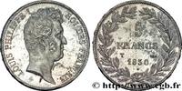 FRANCE 5 francs type Tiolier avec le I, tranche en creux LOUIS-PHILIPPE I Nantes 1830 (37mm, 24,89g, 6h) -