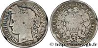 FRANCE 2 francs Cérès, IIe République II REPUBLIC Strasbourg 1850 (27mm, 10g, 6h) -
