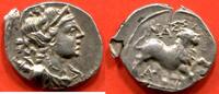 Antike Münzen DRACHME MASSALIA  EN ARGENT A/ TÊTE D’ARTÉMISE A DROITE R/... 190,00 EUR  plus 12,00 EUR verzending