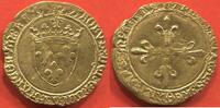 Französische Königliche Münzen 1498 ÉCU D'OR AU CHARLES VIII 1483- SOLEIL A/ KAROLVS DEI GRACIA FRANCORVM REX ÉCU DE FRANCE COURONNE, SOUS UN SOLEIL R/ XPS ETC CROIX FLEURDELI -