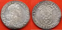 Französische Königliche Münzen DEMI-ECU LOUIS XIV 1643-1715 AU BUSTE JUVENILE ANNEE 1662 T ATELIER NANTES 2 HERMINES A L'AVERS POIDS 13.5g * / N° CATALOGUE : G173 -