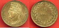 Französische Dezimalmünzen 10 CENTIMES CHARLES X ESSAI NON DATE EN LAITON POUR L'ATELIER DE PARIS RARE ET SUPERBE * / N° CATALOGUE : G201 -