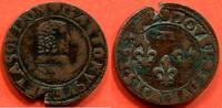 Französische Königliche Münzen DOUBLE TOURNOIS PRINCIPAUTE DE DOMBES GASTON D'ORLEANS 1636 POIDS 3.12g -